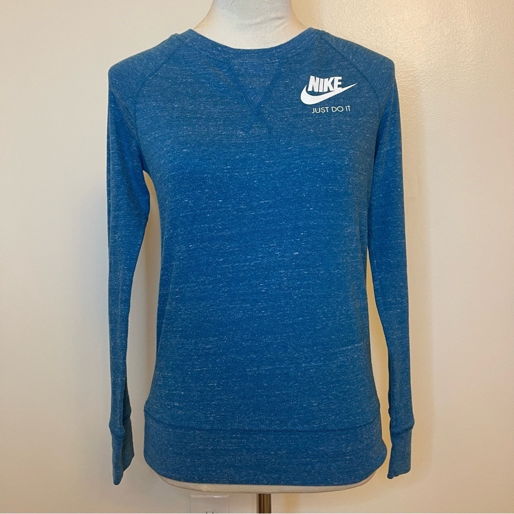 Nike Blue Just Do It Long Sleeve Sweatshirt Women’s XS